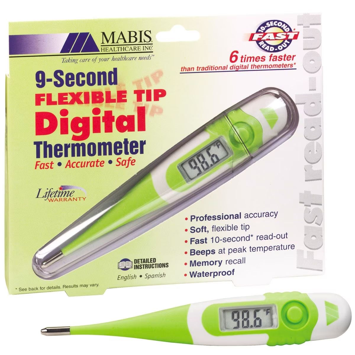 Mabis 9-Second Digital Thermometer