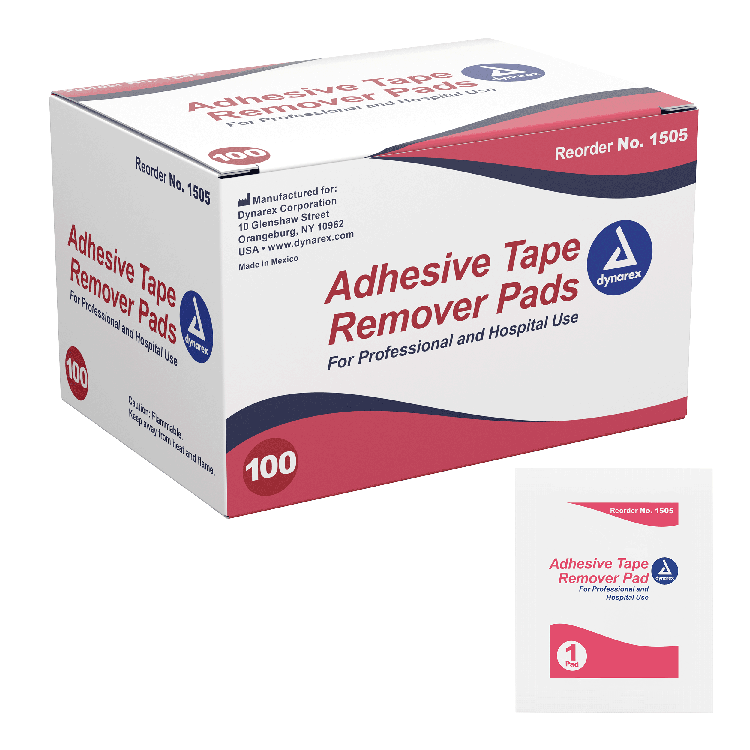 Dynarex Adhesive Tape Remover Pads Packaging