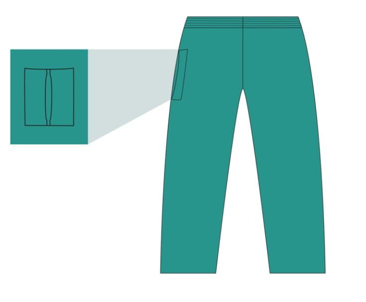 Green Women's Elastic Waist Pants With Closeup of Pocket