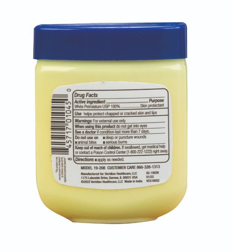 Drug Facts Label on Back of Jar