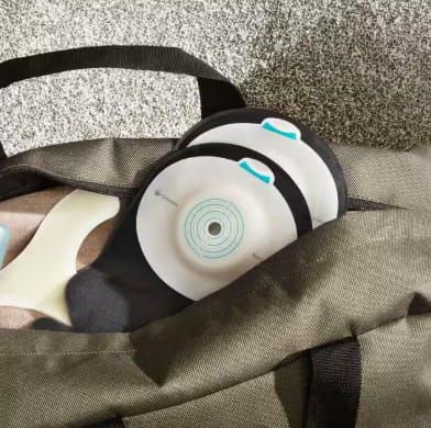Ostomy Pouches in Duffle Bag