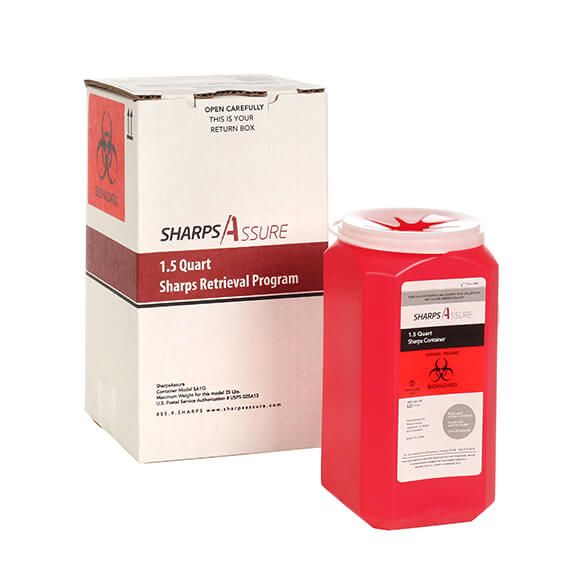 Image 1 of 1.5 Quart Sharps Assure Sharps Retrieval Program 