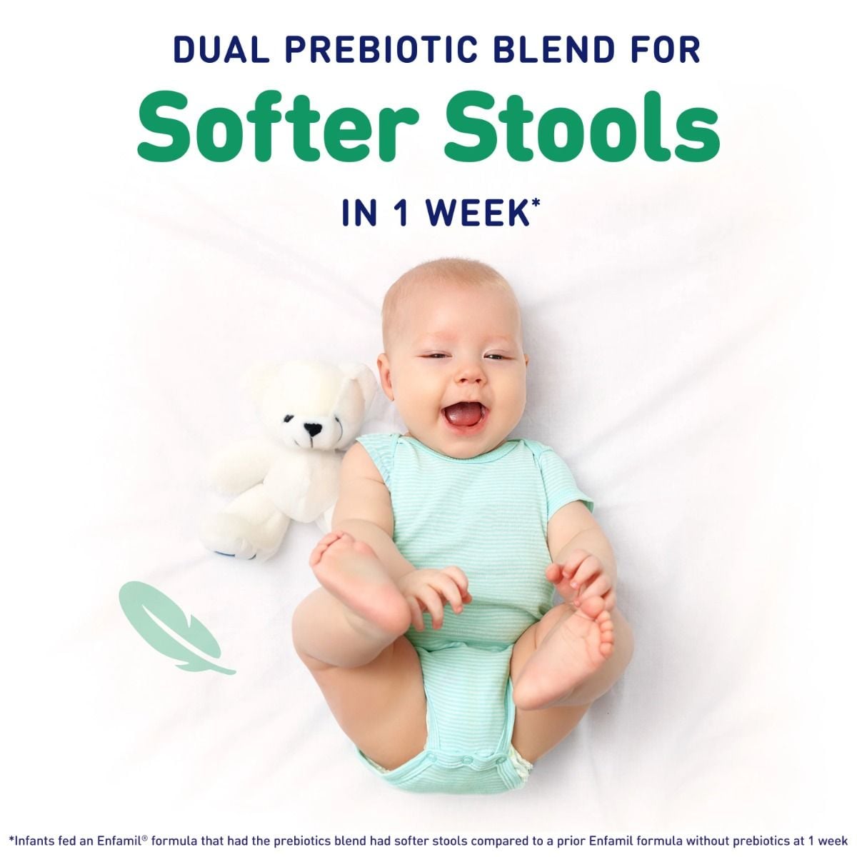 Dual prebiotic blend for softer stools