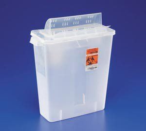 3 Gallon Clear SharpSafety Sharps Container with Always Open Lid 85221