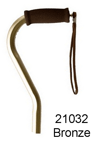 Bronze Offset Handle Adjustable Aluminum Cane 21032