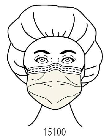 Image 1 of Aspen Surgical Procedure mask Pleated Earloops