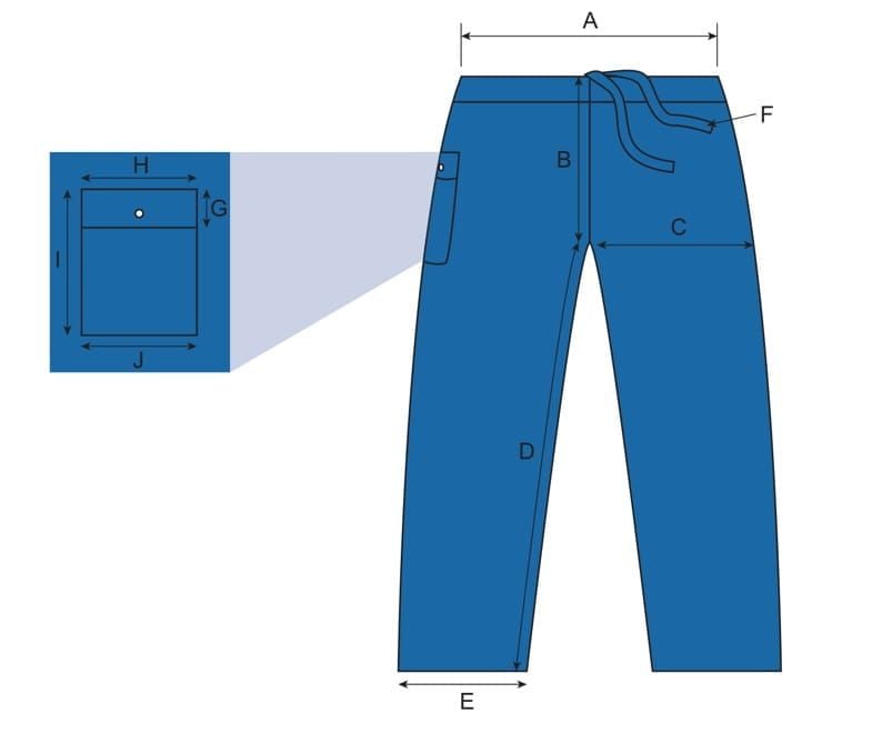 Blue Drawstring Pants Diagram