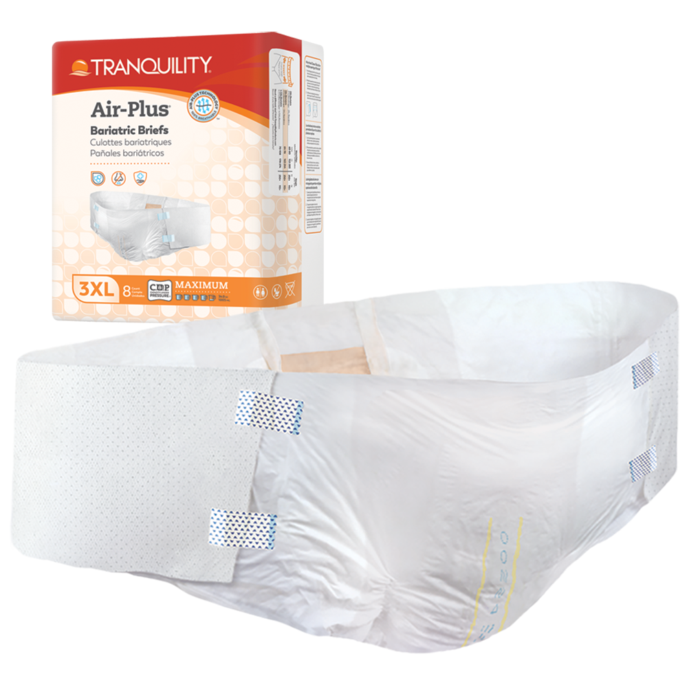Image 11 of Tranquility Air-Plus Bariatric Disposable Briefs: Size 3XL, Maximum Absorbency - 2190
