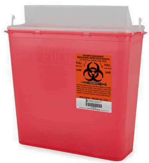 5 Quart McKesson Sharps Disposal Container, Horizontal Entry Lid