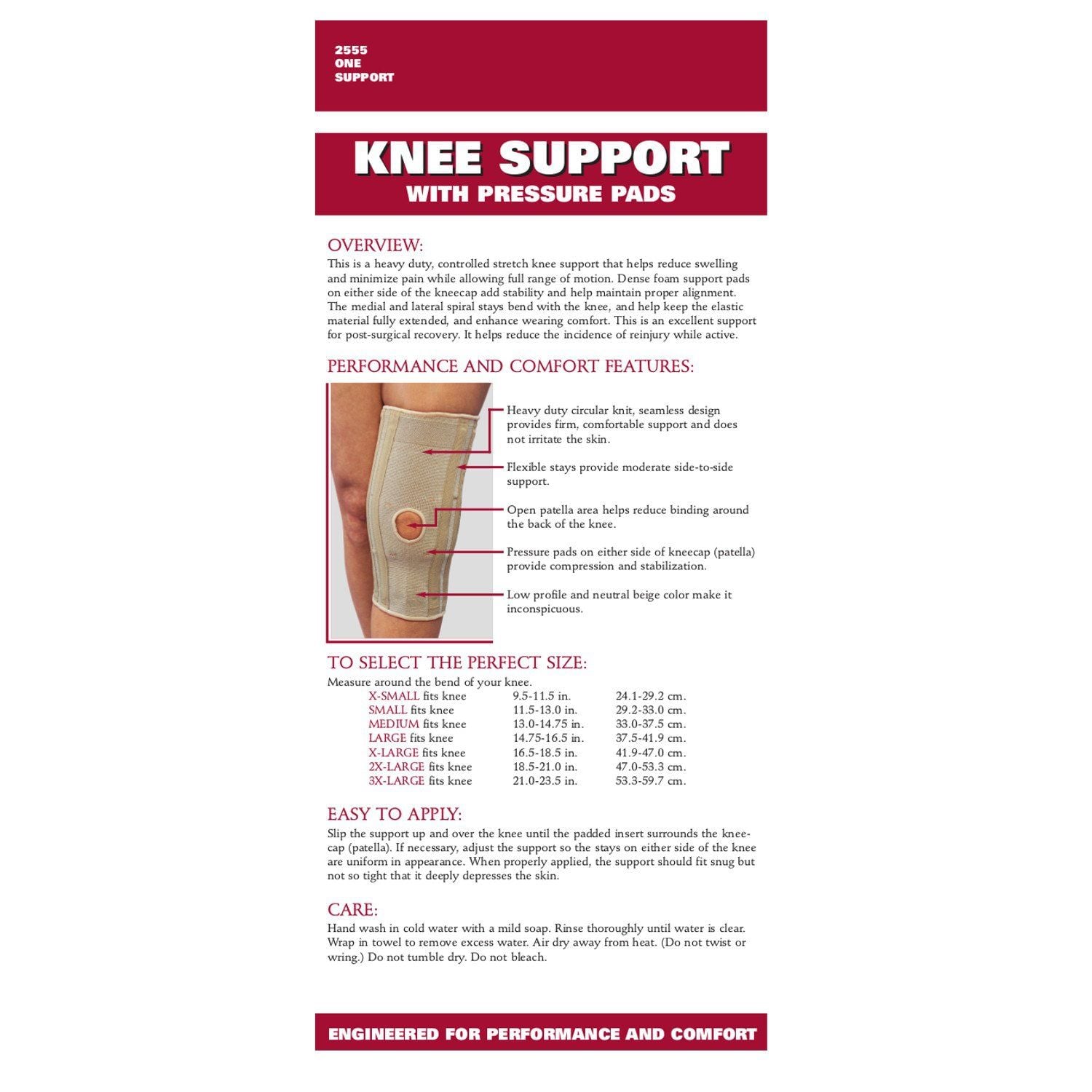 Knee Support with Pressure Pads