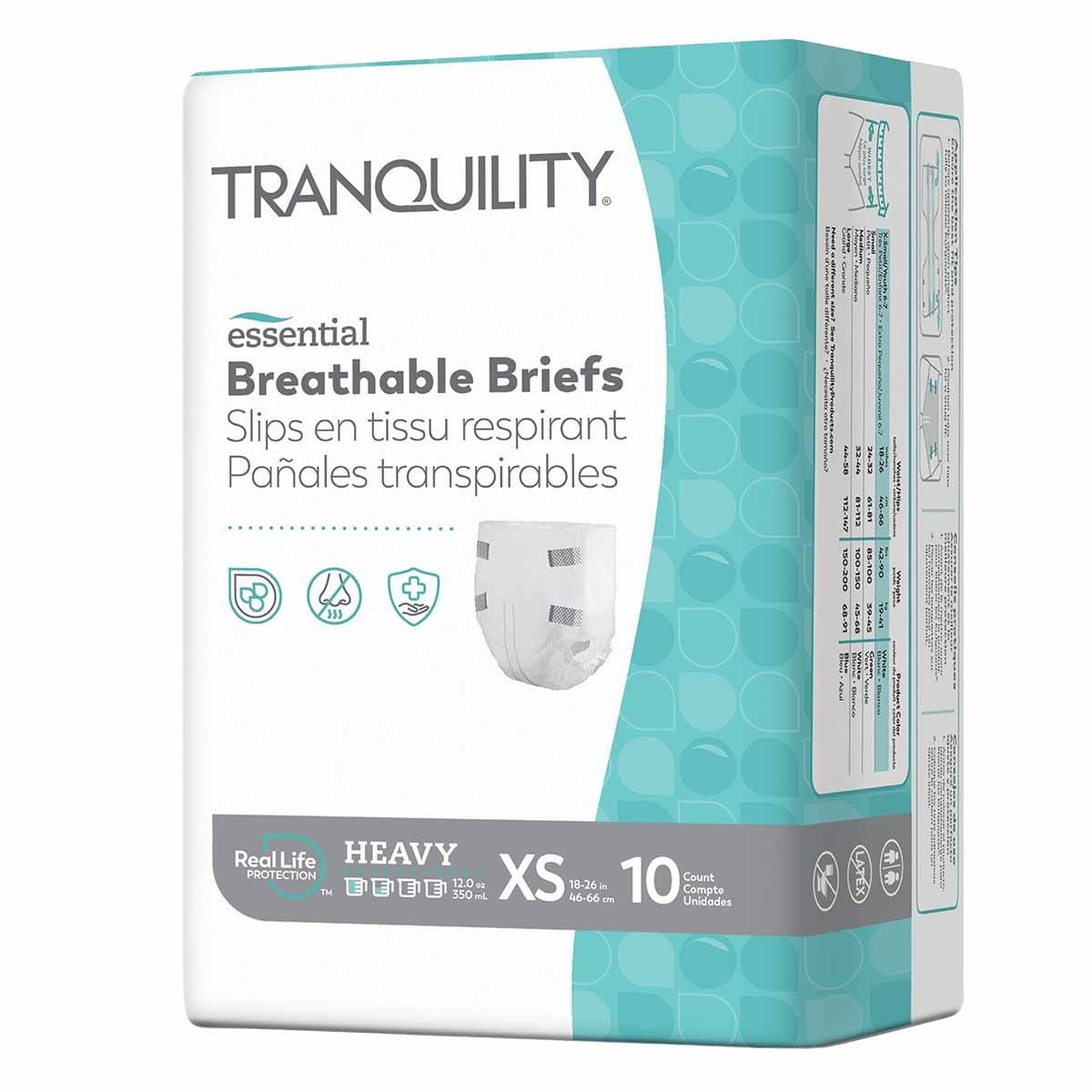 X-Small-Heavy
Tranquility Essential Breathable Briefs (Heavy or Moderate Absorbency)