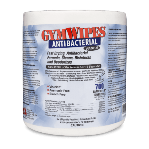 GymWipes Antibacterial Fast 4 Wipes
