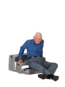 A user gets up from the floor with the ResQUp