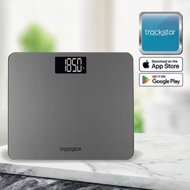 Silver Wide-Platform Digital Scale With Trackstar App Compatibility