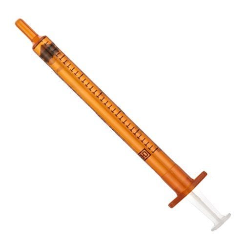 1 mL Syringe with Tip Cap - AMBER