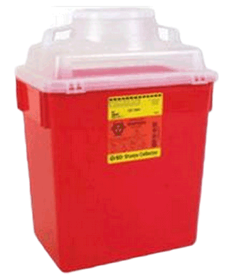 6 Gallon Red BD Stackable Sharps Container Large Funnel with Clear Top 305465