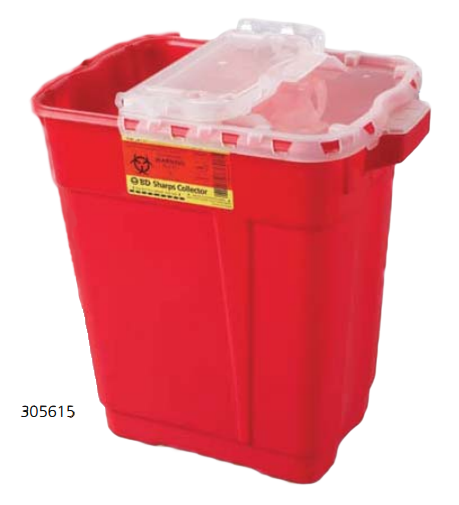 BD Sharps Container with Clear Hinge Top 305615