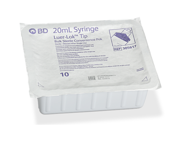 20 mL Syringe Luer-Lok Tip Packaging