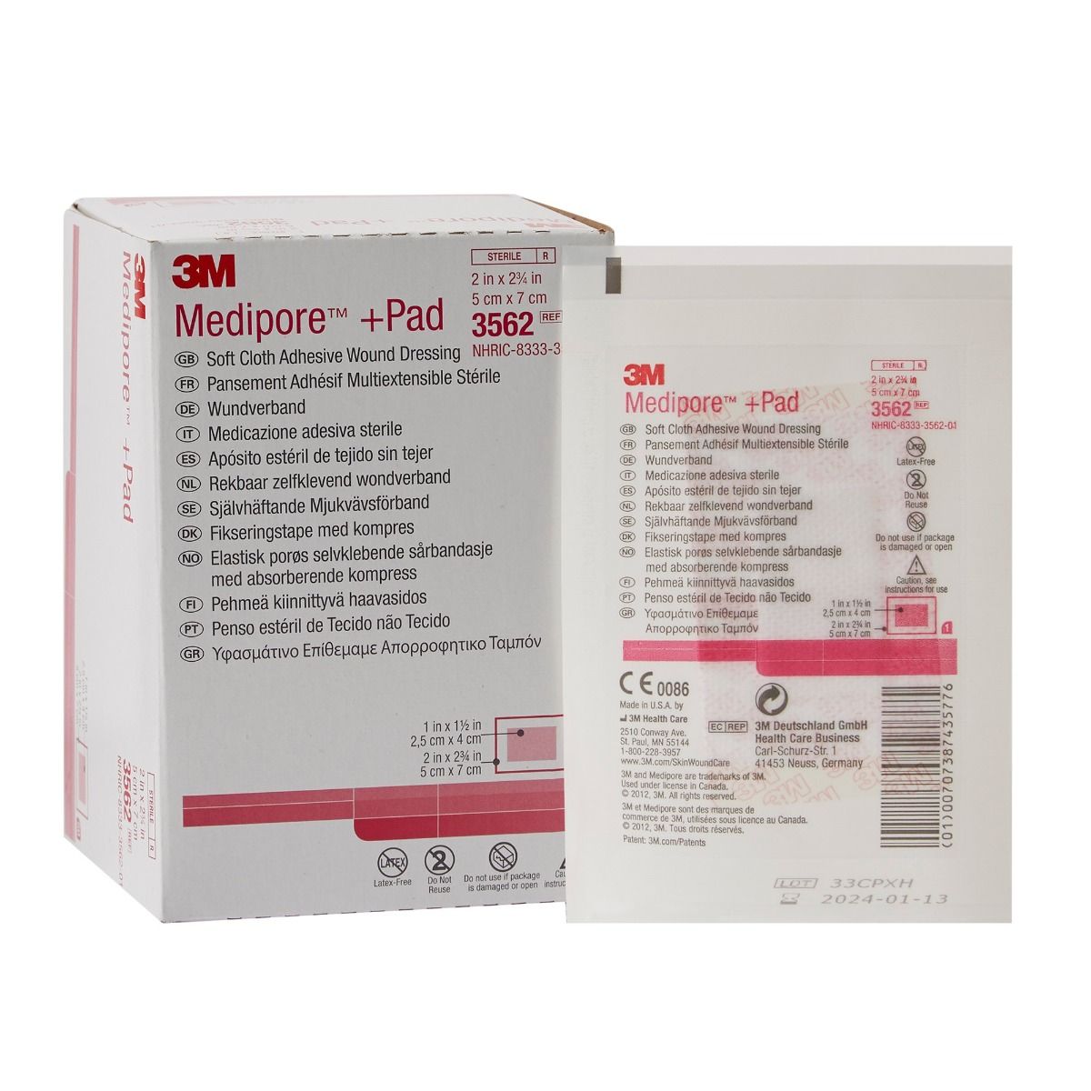 3M MEDIPORE +Pad Soft Cloth Adhesive Wound Dressing