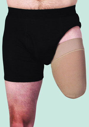 Image 1 of Juzo Dynamic 30-40 mmHg Above the Knee Stump Shrinker with Silicone Border - 3512  