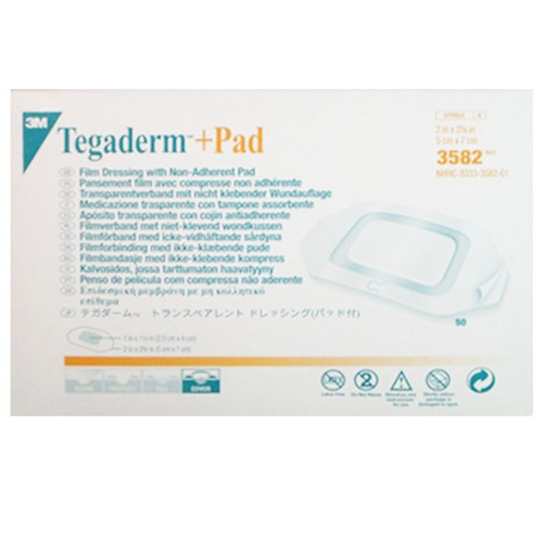 3M Dressings 3582 Tegaderm +Pad 2 x 2-3/4