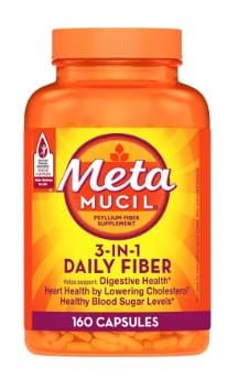 Metamucil 3-in-1 Psyllium Fiber Supplement Capsules