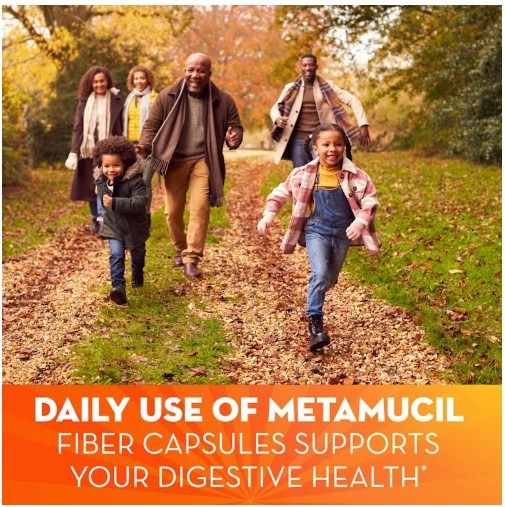 Daily use of Metamucil Fiber Capsules supports your digestive health