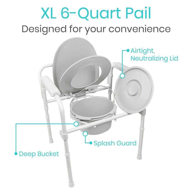 XL 6-quart pail with airtight, neutralizing lid, deep bucket, and splash guard.