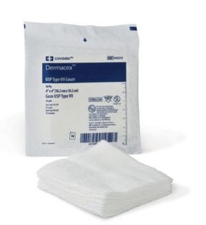 Covidien 442214 Dermacea USP Type VII 4 x 4 Inch Gauze Sponges 12 Ply, Sterile