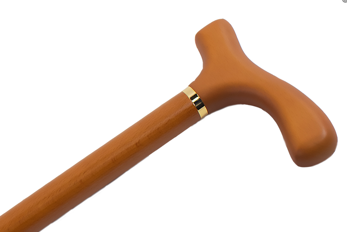 Image 8 of Mountain Properties Light Brown Beechwood Cane with Fritz Handle