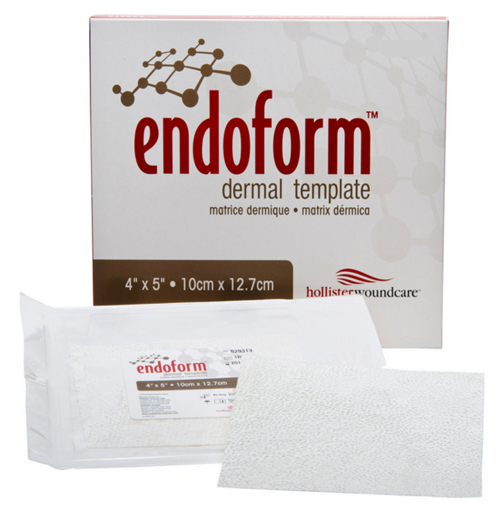 Endoform Dermal Template 4 x 5 Inch Fenestrated Dressing