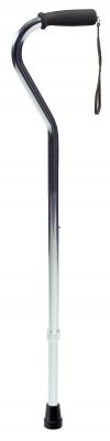 Image 1 of Lumex Aluminum Adjustable Offset Cane w/ Nitrile Grip