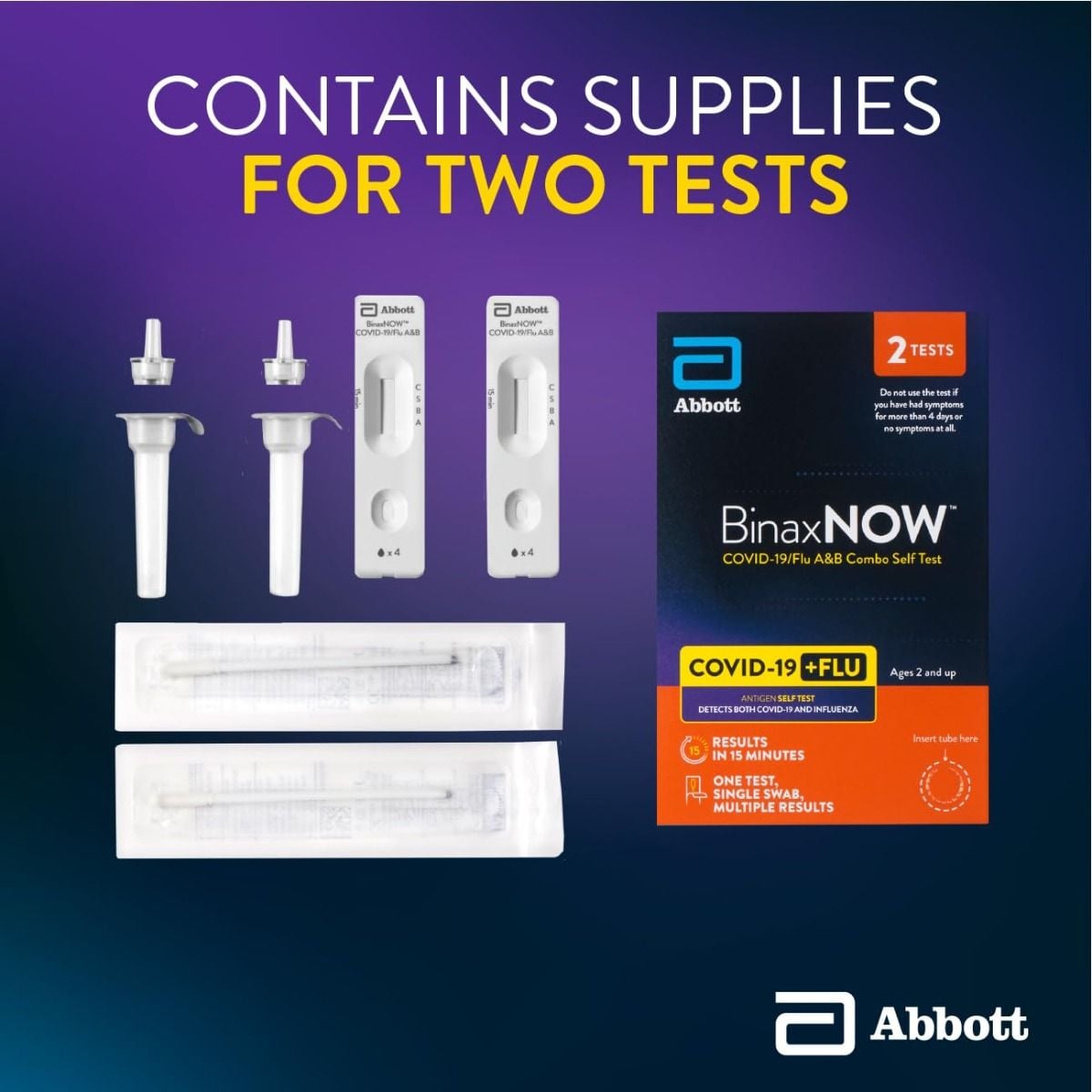 Contains Supplies for Two Tests
