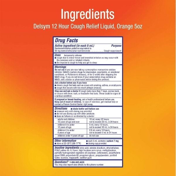 Drug facts (orange, 5oz)