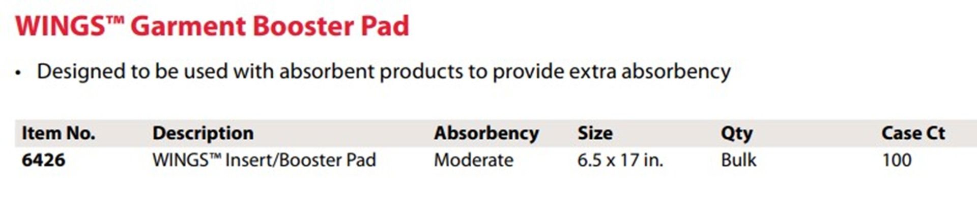 WINGS Booster Pad Specifications