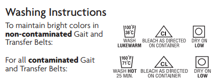 Fall Management Gait Belt Washing