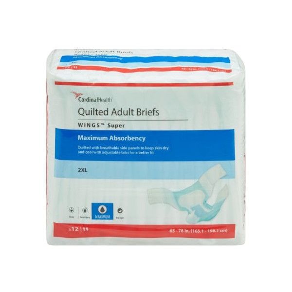 Cardinal Health XXL Wings Super Quilted Adult Briefs
