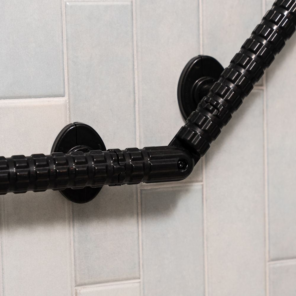 Black corner adjustable grab bar