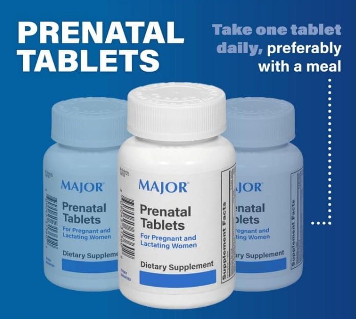 Prenatal tablets - Take one tablet daily, preferably with a meal