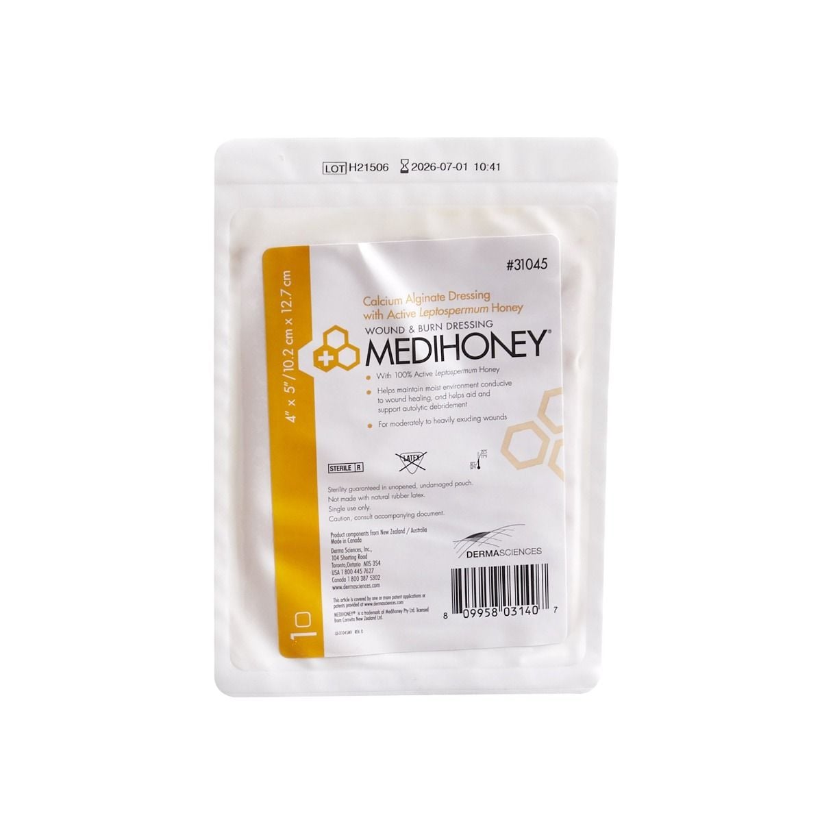 Packaged individual dressing