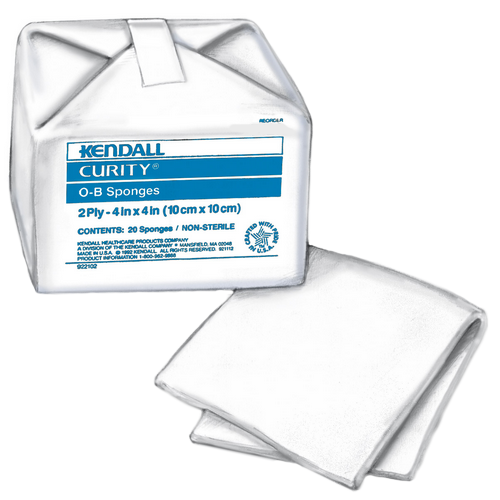 Covidien 7053 Curity 4 x 4 Inch OB Sponges 2 Ply, 100% Cotton