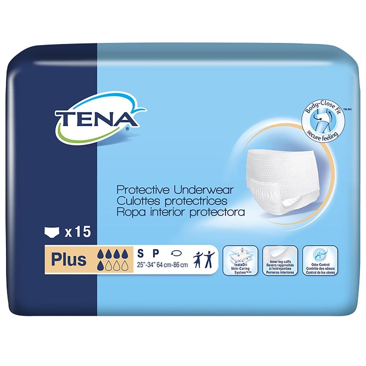 Unisex Adult Absorbent Underwear TENA ProSkin™ Plus Pull On with Tear Away Seams Small Disposable Moderate Absorbency (72631)