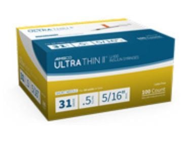 31 Gauge, 0.5 cc, 0.3 Inch Syringes