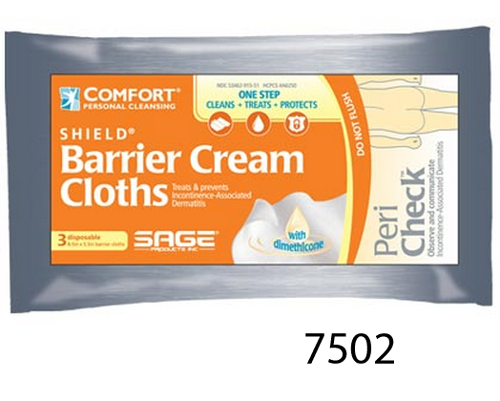 7502 Comfort Shield Barrier Cream Cloths