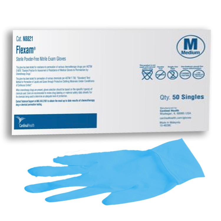 Flexam Nitrile Exam Gloves Powder Free - Sterile