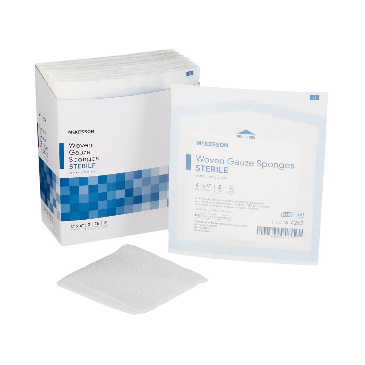 4 x 4 Inch Gauze Sponges 12 Ply Sterile