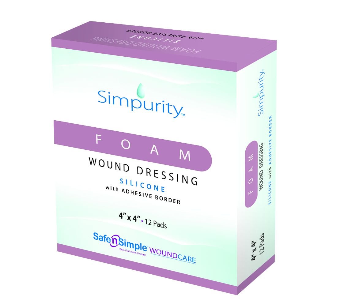 Image 1 of Simpurity Foam Wound Dressing Silicone with Adhesive Border