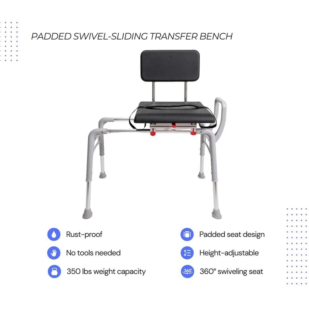 Image 2 of Eagle Health Padded Swivel Sliding Shower Transfer Bench