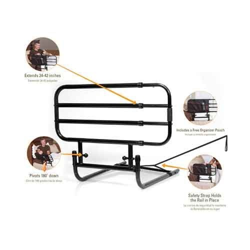 EZ Adjust Bed Rail Features