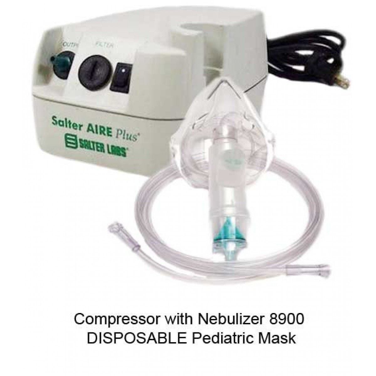 Compressor with ONE Nebulizer 8906 DISPOSABLE with 7 Foot Tubing and Pediatric Mask - Each
